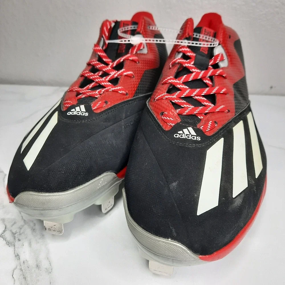 Adidas Litestrike Ironskin Baseball Softball Cleats Men's Size 13.5 Black Red